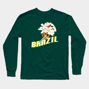 Brazil Minimalist Floral Design Long Sleeve T-Shirt